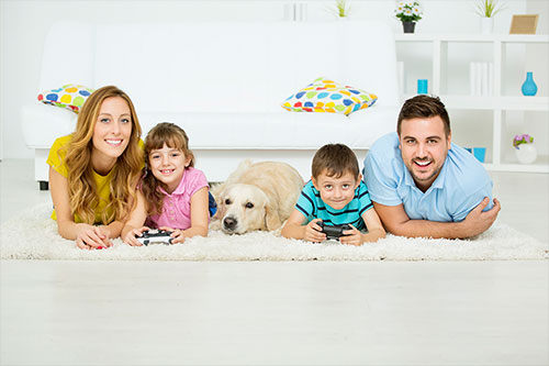 Happy Family on Carpet